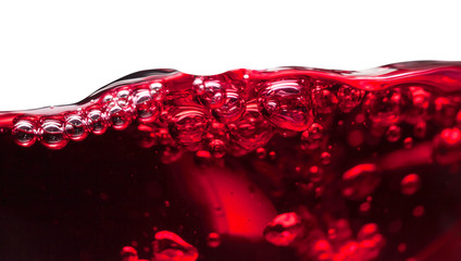 Red wine on white background