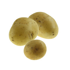     Świeże młode ziemniaki na białym tle 