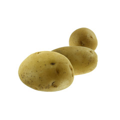     Świeże młode ziemniaki na białym tle 