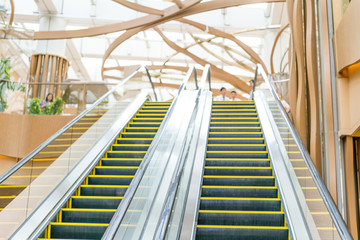 Escalator in modern shopping mall