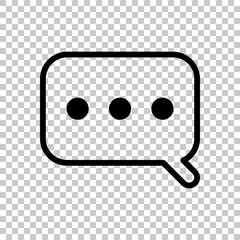 Simple text cloud. Linear, thin outline. On transparent backgrou