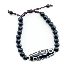 Stone necklace on white background