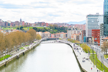 Fototapeta na wymiar panoramic view of downtown bilbao, spain