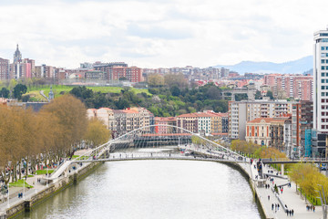 panoramic view of downtown bilbao, spain