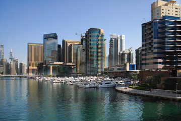 Fototapeta na wymiar Dubai marina, sky, water, city, skyline