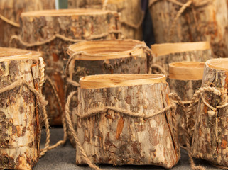 wicker baskets made of wood