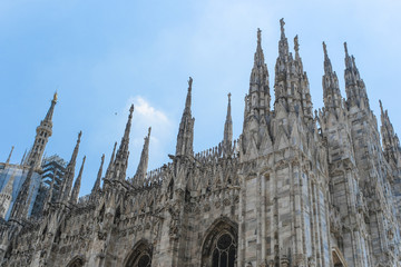 Fototapeta na wymiar Milan, Italy - June, 18, 2018: part of Milan cathedral