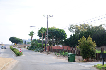 Fototapeta na wymiar House with green lawn manicured frontyard garden in suburban residential neighborhood