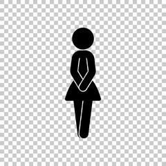 Female silhouette, woman icon. On transparent background.