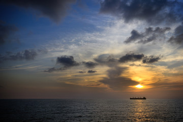 Ship During Sunset