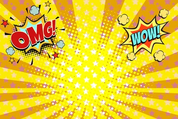 omg wow gelb orange strahlen pop art hintergrund © studiostoks