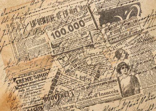 Used paper Creative vintage background Newspaper strips