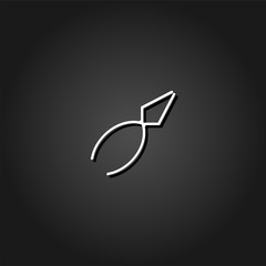 Pliers icon flat. Simple White pictogram on black background with shadow. Vector illustration symbol