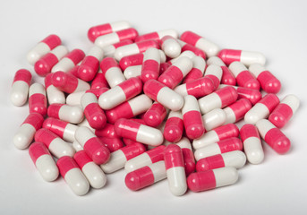 Heap of color pills capsules