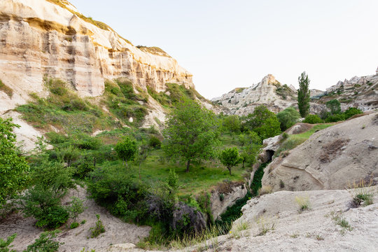 gorge near Goreme town in Cappadocia in spring