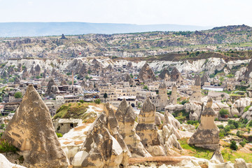 Fototapeta premium above view of Goreme town in Cappadocia