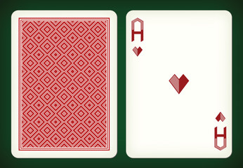 Ace of hearts - playing cards vector illustration
