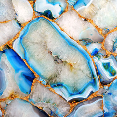 Oceanic Azure agate texture close-up of a natural stone