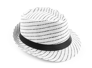 Beach hat on white background