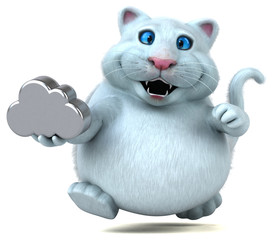 Naklejka premium Fun cat - 3D Illustration