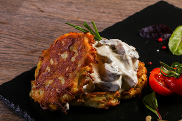 Potato cakes with meat