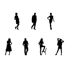 Silhouettes of men and women fashion  illustration  jpg