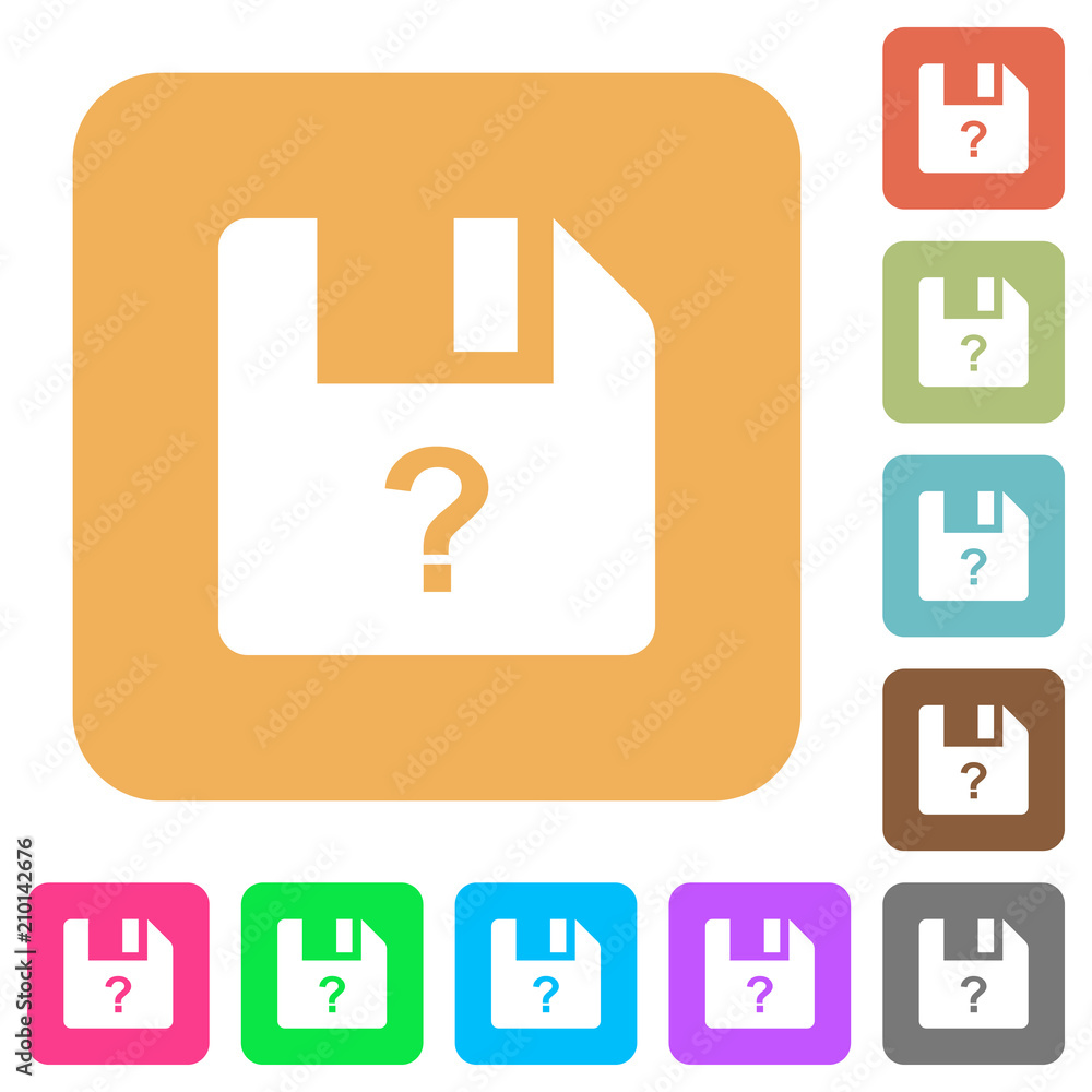 Poster unknown file rounded square flat icons