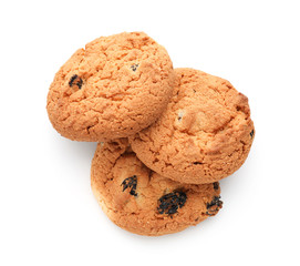 Delicious cookies on white background