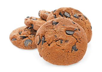 Delicious cookies on white background