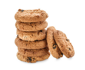 Delicious cookies on white background