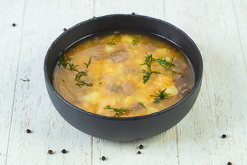 Pea soup with beef