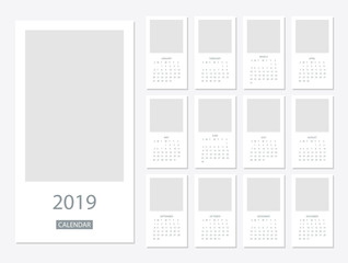 2019 Calendar template design