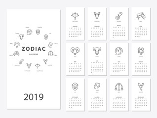 2019 new year calendar