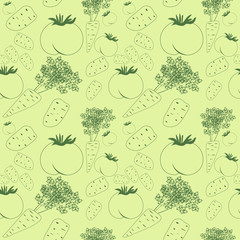 vegetable seamless pattern tomato, carrots, potatoes