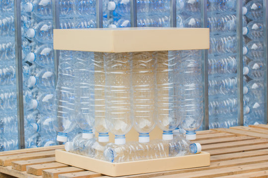 plastic bottles - concept of recycling the Empty used plastic bottle - creative chair by plastic bottles