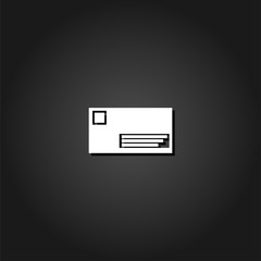 Credit card icon flat. Simple White pictogram on black background with shadow. Vector illustration symbol