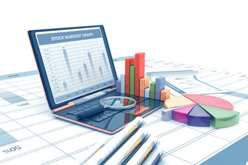 Economical stock market graph and chart