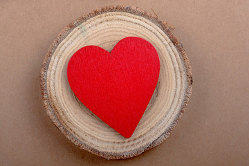Red color heart shaped object in view