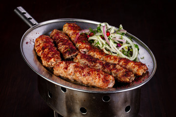 Grilled meat kebab