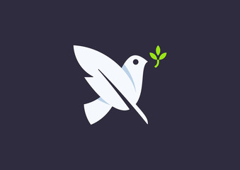 Symbol of Peace Dove Vector Design Template