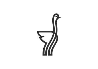 Ostrich Simple Logo Design Template