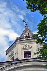 Old architecture of Izmailovo manor in Moscow. Popular landmark. Color photo.