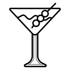 cocktail glass icon vector