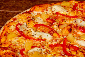 Pizza with chicken breast