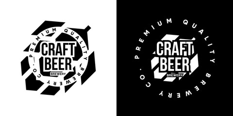 Modern craft beer drink isolated vector logo sign for brewery, pub, brewhouse or bar.