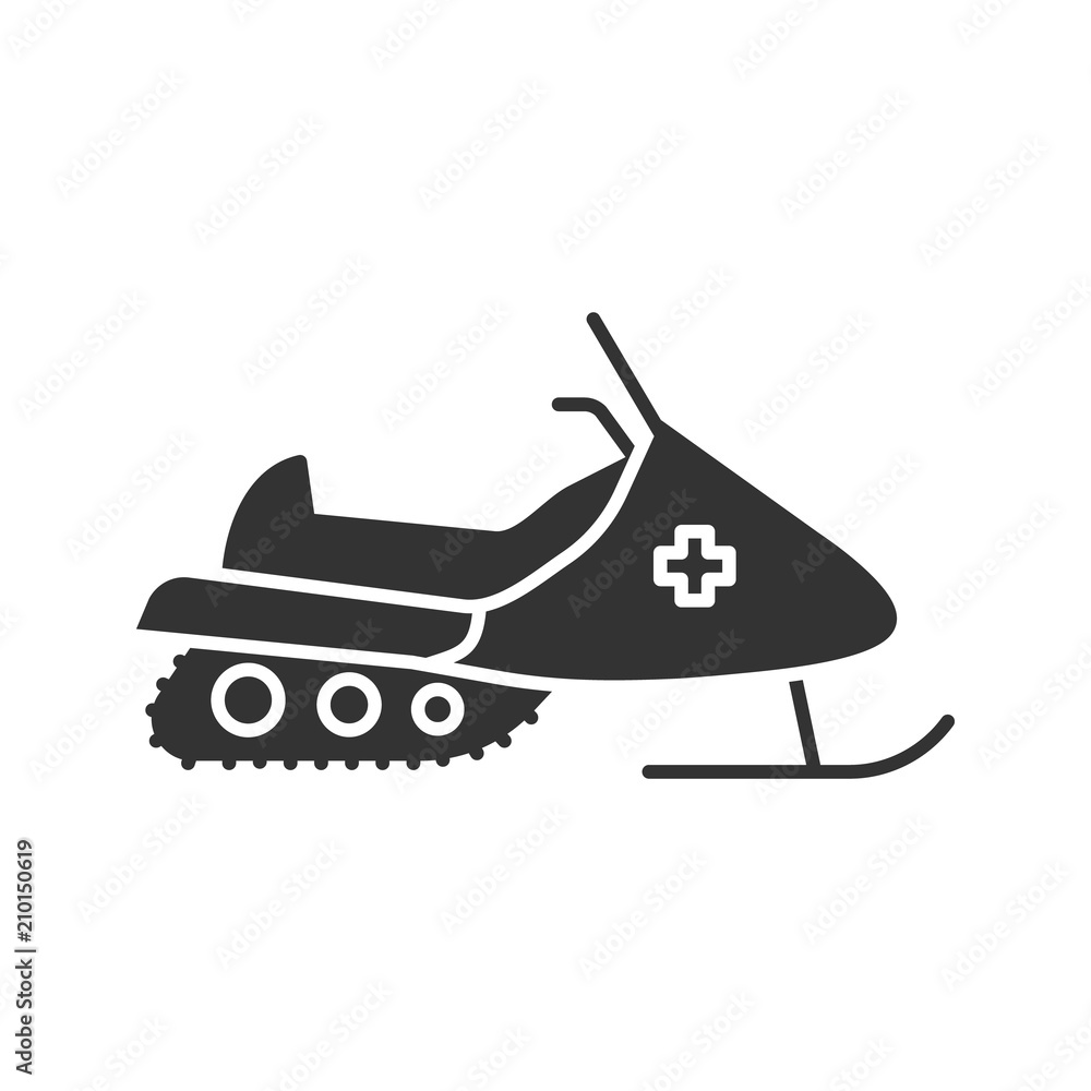 Sticker Snowmobile glyph icon