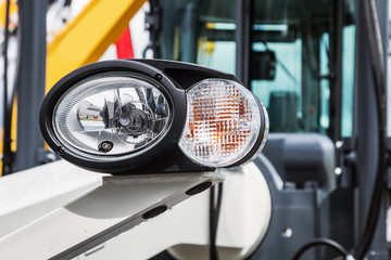headlights and Parking lights of a truck or other construction equipment