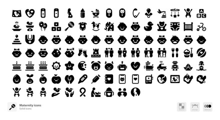 Maternity and childcare icons