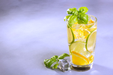 Detox water with slices of orange and lime