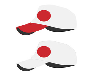baseball cap with Japan flag. colorful set. vector illustration